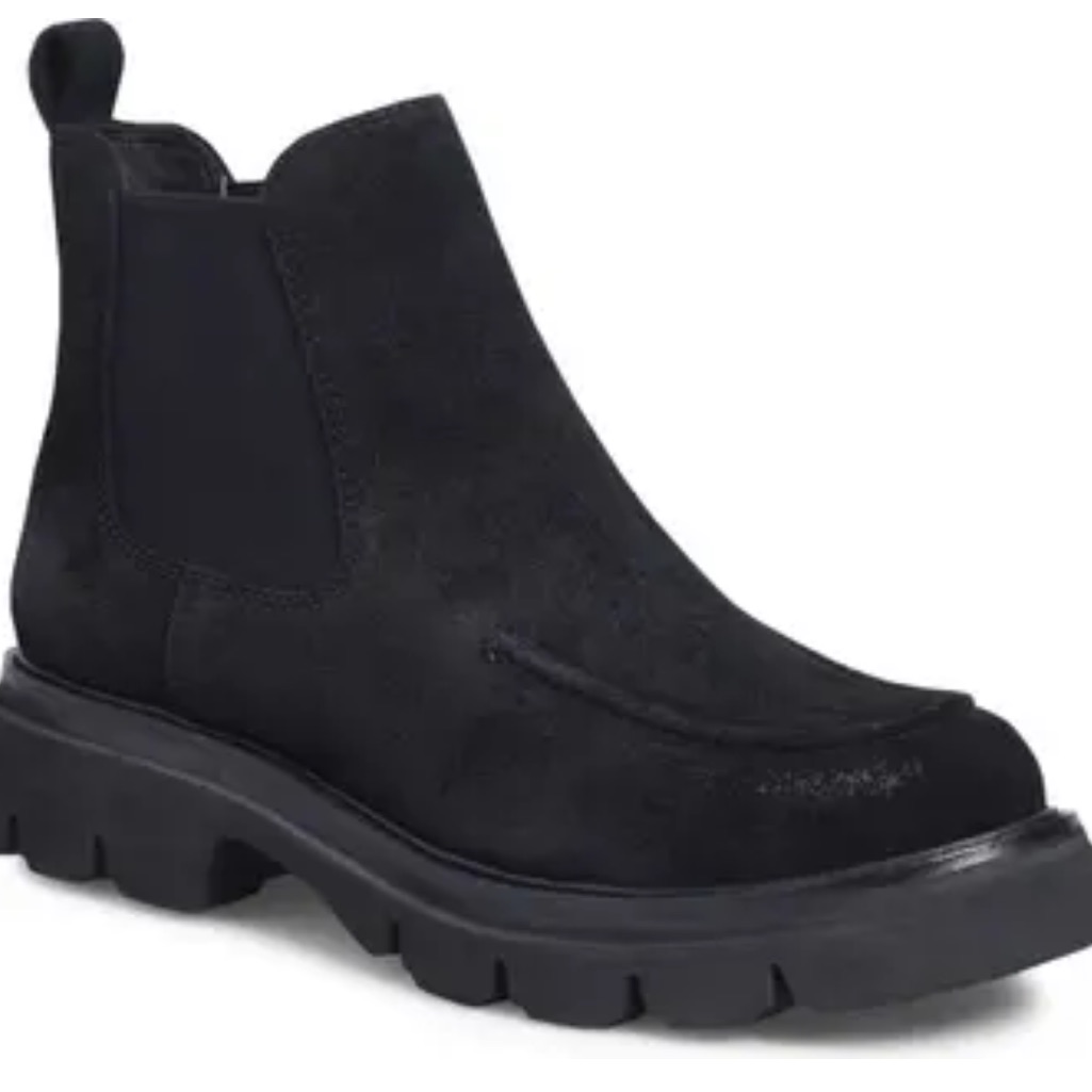 Sfft Samira Platform Chelsea Boots Black Suede Leather Size 6 Like New